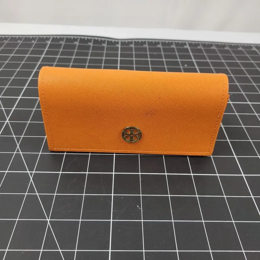 TORY BURCH ORANGE AUTHENTIC SUNGLASSES EYEGLASSES CASE - Picture 3 of 13